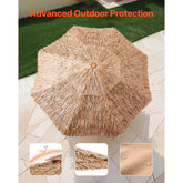 Tiki Umbrella 2-Tier Thatched Patio Umbrella 9 ft for Pool Patio Beach
